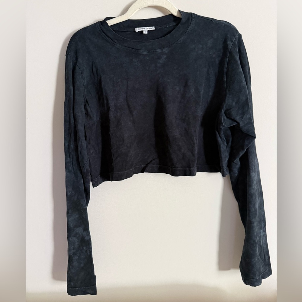 🟣🟣Cotton Citizen Acid Washed Long Sleeve Crop Top